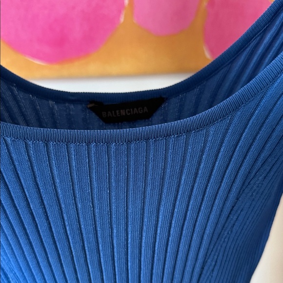 ๐ Balenciaga Blue Ribbed Long Sleeve Top - Picture 4 of 4